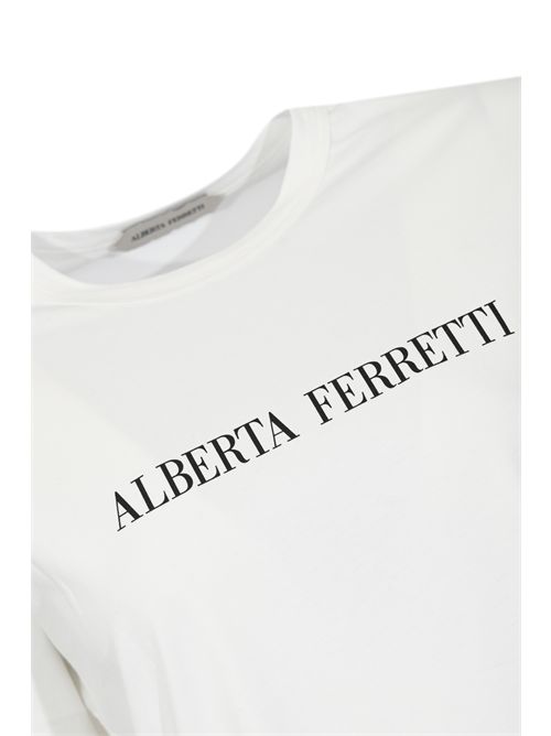 T-shirt in jersey di cotone con logo Bianco ALBERTA FERRETTI | A0703 51950002